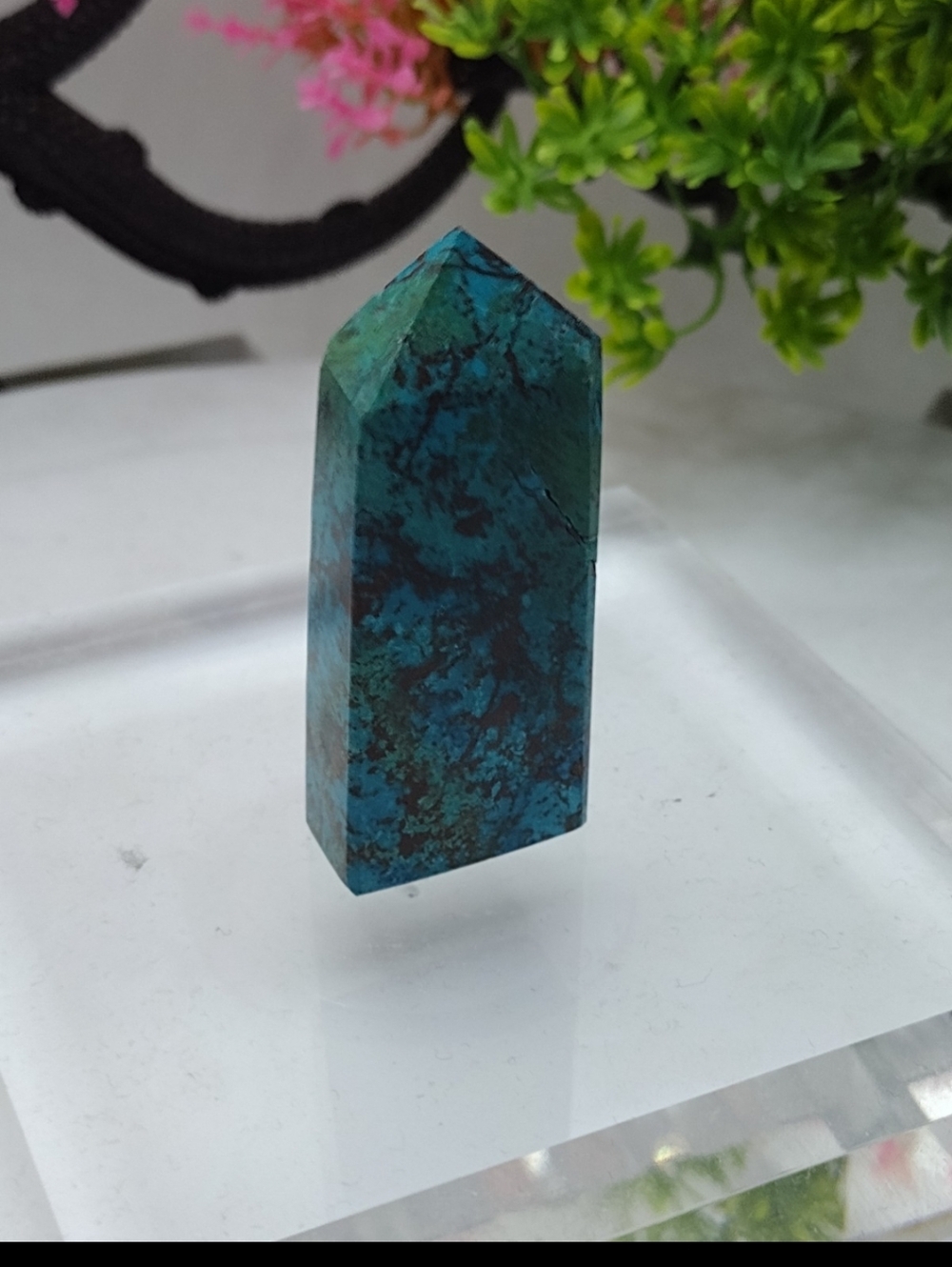 Beautiful Peruvian Chrysocolla Display Tower 2-1/4 Inch